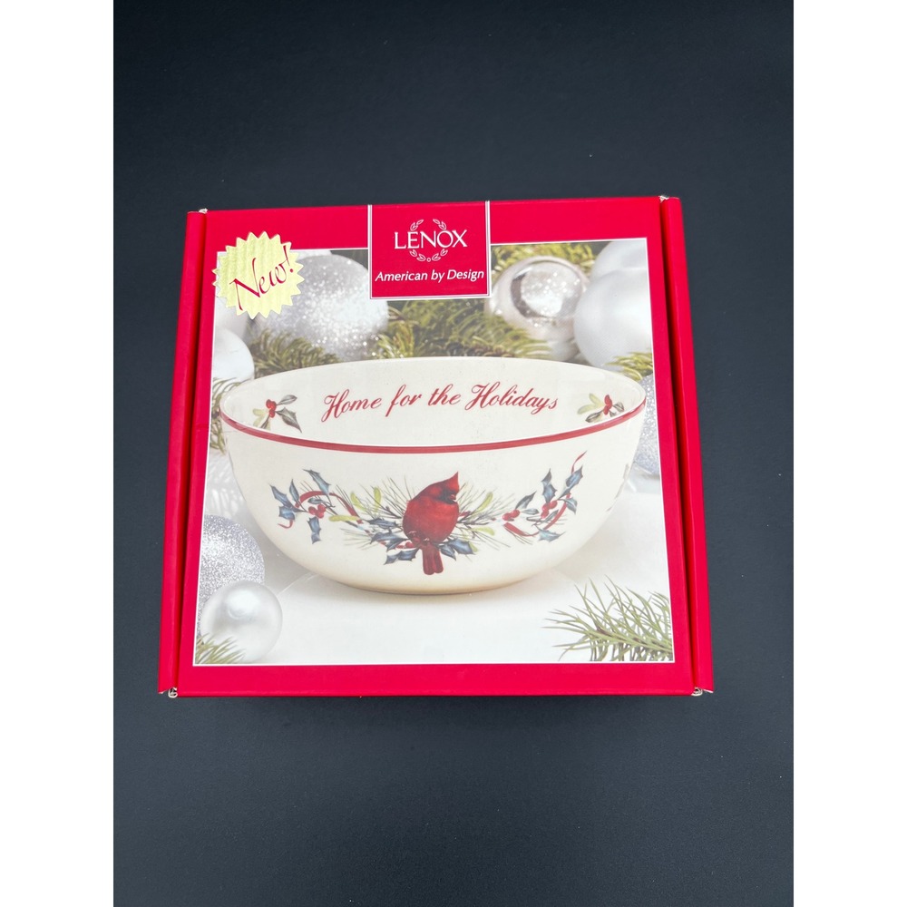 Lenox Winter Greetings Home for the Holidays 8in Cardinal Serving Bowl 843405